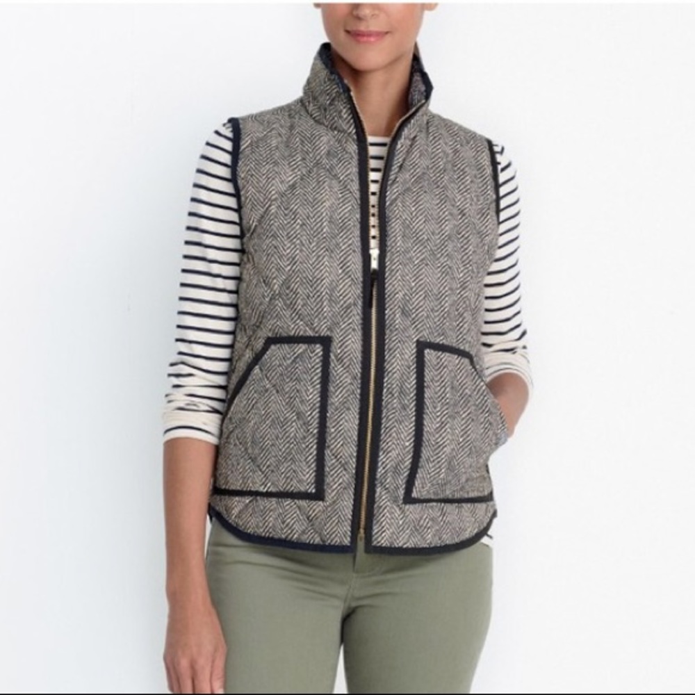 J. Crew Quilted Herringbone Puffer Vest